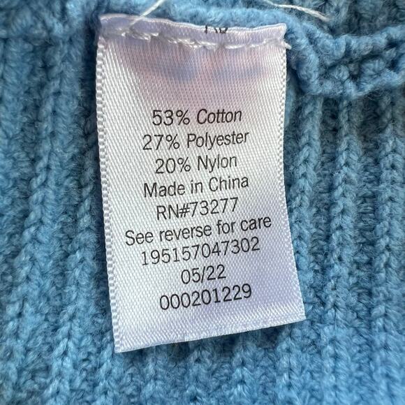 Sonoma Womens Knit Sweater Pullover Quarter Zip High Collar Relaxed Fit Blue 0X - Picture 8 of 9